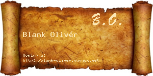 Blank Olivér névjegykártya